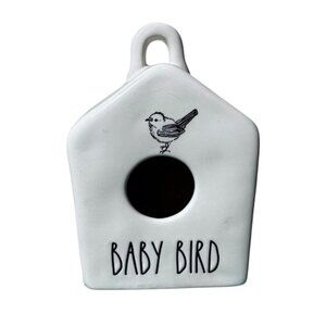 Rae Dunn by Magenta “Baby Bird” Square Ceramic Birdhouse home decor ~ 5.5” tall